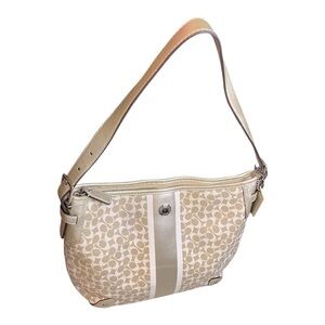 Coach Tan and White Crossbody Bag